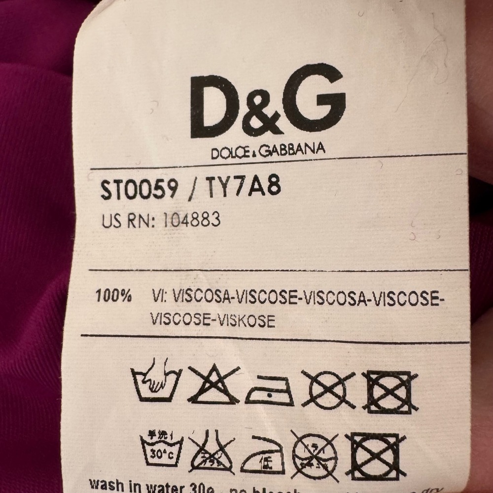 Dolce & Gabbana Cold Shoulder Top Gold Chain Straps Purple Size Small‎ - Picture 7 of 9